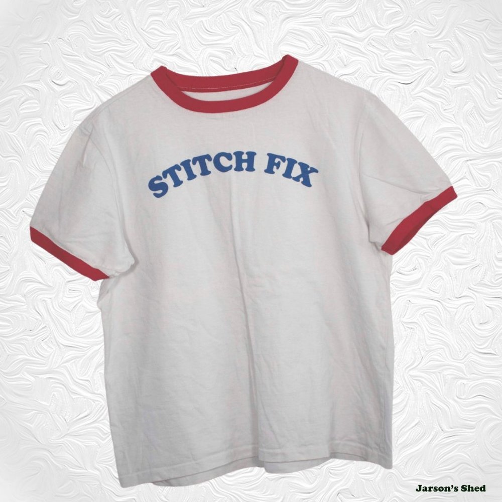 Stitch Fix - Medium T-Shirt White & Red w/ Graphic